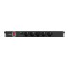 Lanberg PDU-05E-0200-BK rozdzielacz zasilania PDU 5 x gniazdo sieciowe 1U Czarny
