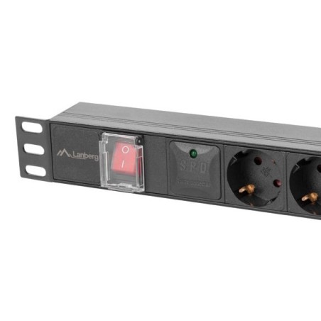 Lanberg PDU-05F-0200-IEC-BK rozdzielacz zasilania PDU 5 x gniazdo sieciowe 1U Czarny