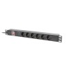 Lanberg PDU-06F-0200-IEC-BK rozdzielacz zasilania PDU 6 x gniazdo sieciowe 1U Czarny