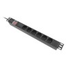 Lanberg PDU-06F-0200-IEC-BK rozdzielacz zasilania PDU 6 x gniazdo sieciowe 1U Czarny