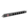 Lanberg PDU-06F-0200-IEC-BK rozdzielacz zasilania PDU 6 x gniazdo sieciowe 1U Czarny