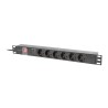 Lanberg PDU-06F-0200-IEC-BK rozdzielacz zasilania PDU 6 x gniazdo sieciowe 1U Czarny