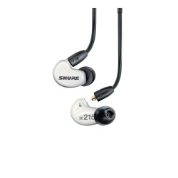 Shure SE215DYWH+UNI-EFS - Słuchawki douszne AONIC215 z pojedynczym przetwornikiem i kablem 3.5mm (białe)