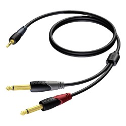 PROCAB CLA713/3 kabel audio 3 m 3.5mm 2 x 6.35mm Czarny, Szary, Czerwony