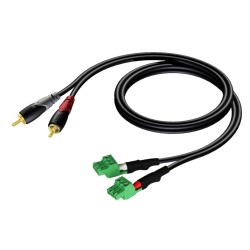 AUDAC CLA832 kabel audio 0,5 m 2 x RCA 2 x Terminal Czarny, Zielony