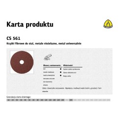 KLINGSPOR KRĄŻEK FIBROWY 180mm gr. 24 CS561 /25szt.