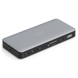 Stacja dokująca USB Typ C 11-portów 2x HDMI 1x DisplayPort 4K/60Hz DC-Jack 150W