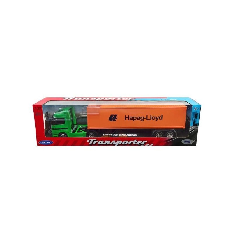 WELLY 1:32 truck z przyczepš M.Benz K.Line 12281