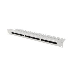PATCH PANEL 24 PORT 1U 19" KAT.5E UTP Z ORGANIZEREM KABLOWYM SZARY LANBERG