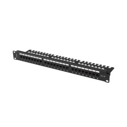 PATCH PANEL 24 PORT 1U 19" KAT.5E UTP Z ORGANIZEREM KABLOWYM CZARNY LANBERG