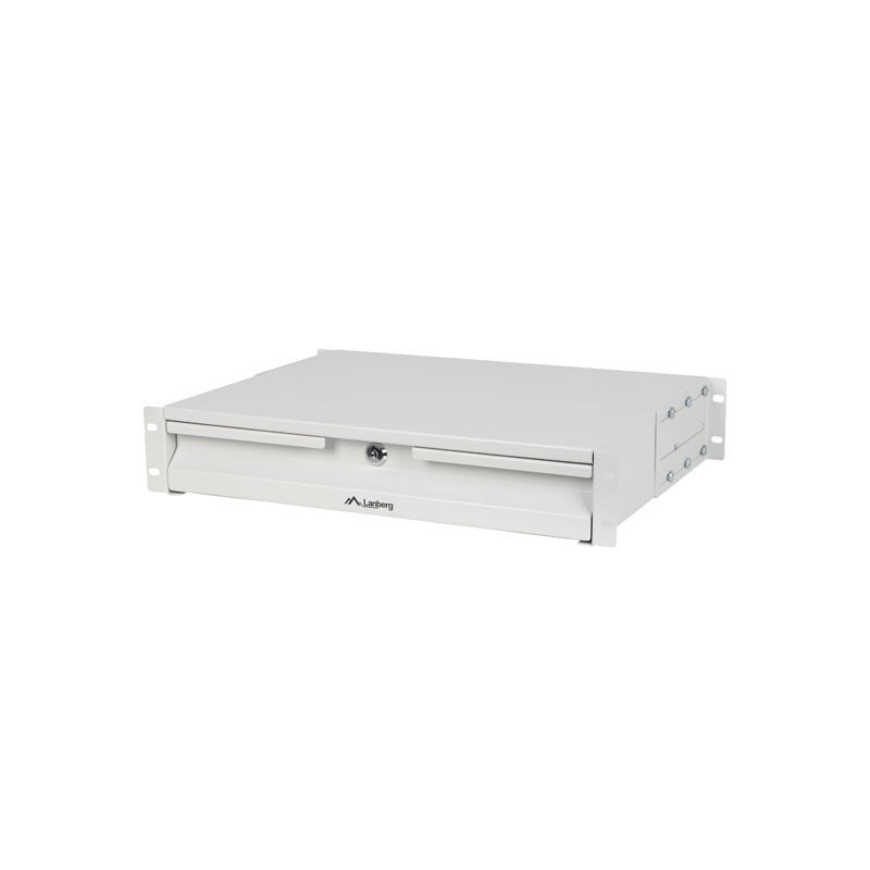 SZUFLADA DO SZAF 19" 2U 360MM SZARA LANBERG (2U/483X360MM UDŹWIG DO 90KG, MONTAŻ 4 PUNKTOWY)