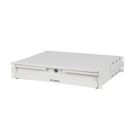 SZUFLADA DO SZAF 19" 2U 360MM SZARA LANBERG (2U/483X360MM UDŹWIG DO 90KG, MONTAŻ 4 PUNKTOWY)