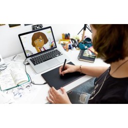 Wacom One by Medium tablet graficzny Czarny, Czerwony 2540 lpi 216 x 135 mm USB