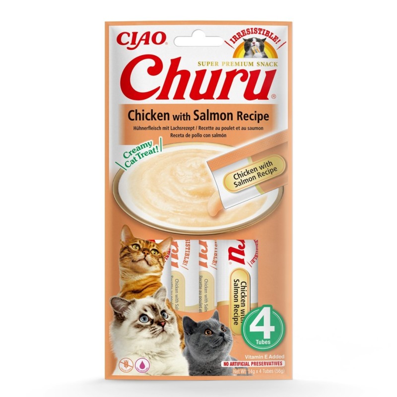 INABA Churu Kurczak z łososiem - przysmak dla kota - 4x14 g INABA Churu Kurczak z łososiem - przysmak dla kota - 4x14 g