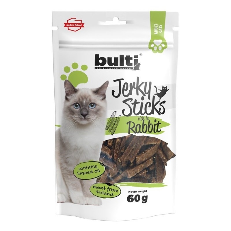 BULTI Jerky Sticks bogate w królika przysmak dla kota 60g