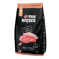 PAN MIĘSKO Cielęcina z indykiem (dorosły) chrupki XS - Karma sucha dla psa - 20kg