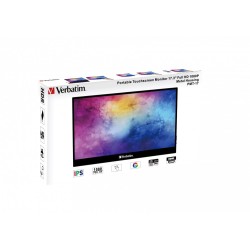 Verbatim 49593 monitor komputerowy 43,9 cm (17.3") 1920 x 1080 px Full HD LCD Ekran dotykowy Czarny