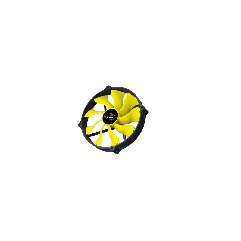 Akasa 14cm Viper R Fan Obudowa komputera Wentylator Czarny, Żółty