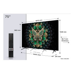 TCL C6K 75C6K Telewizor 190,5 cm (75") 4K Ultra HD Smart TV Wi-Fi Metaliczny