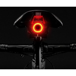 Lampka rowerowa Rockbros Q5 tylna z inteligentnym systemem stop - czarna