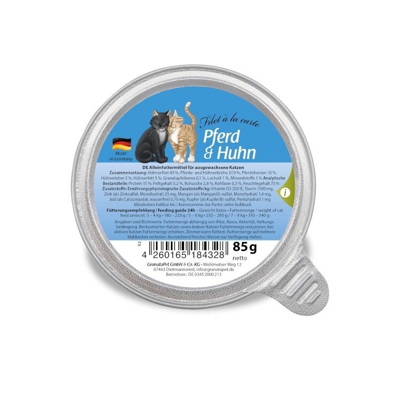 GranataPet Filet a la carte konina z kurczakiem karma dla kota 85g GranataPet Filet a la carte konina z kurczakiem karma dla kota 85g