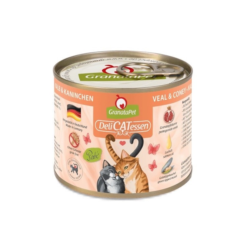 GranataPet DeliCatessen cielęcina i królik karma mokra dla kota 200g GranataPet DeliCatessen cielęcina i królik karma mokra dla kota 200g