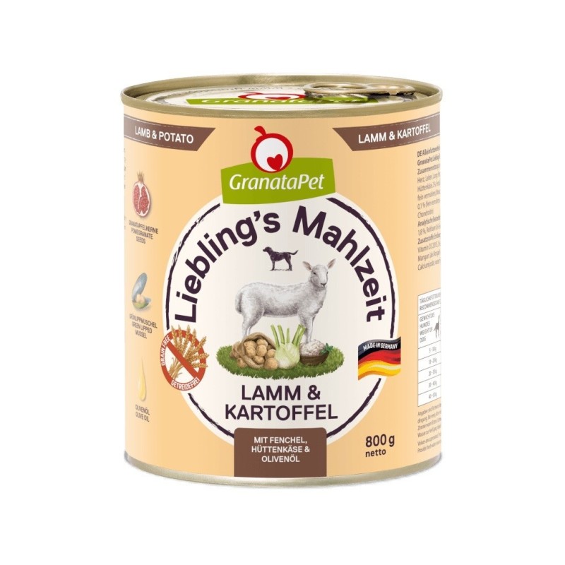 GranataPet Liebling´s Mahlzeit jagnięcina i ziemniaki mokra karma dla psa 800g GranataPet Liebling´s Mahlzeit jagnięcina i ziemniaki mokra karma dla psa 800g