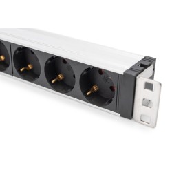 Listwa zasilająca PDU 19" Rack, 6x unischuko, 2.0m, 1x wtyk unischuko, 16A, zab. przepięciowe+filtr