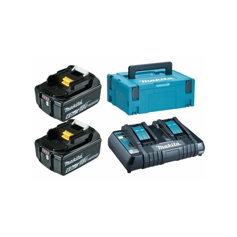 Zestaw zasilający 18V 2x6,0Ah (BL1860Bx2+DC18RD) MAKPAC MAKITA Zestaw zasilający 18V 2x6,0Ah (BL1860Bx2+DC18RD) MAKPAC MAKITA