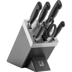 Zestaw noży ZWILLING FOUR STAR 35148-507-0 w bloku samoostrzącym 7 szt. Szary
