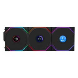 Wentylator Lian Li UNI FAN TL Wireless LCD Lüfter ARGB PWM Reverse Blade 120mm czarny