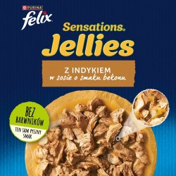 Purina Felix Sensations Sauce z indykiem w sosie o smaku bekonu - mokra karma dla kota - saszetka 85 g