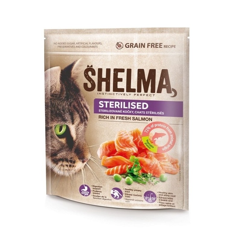 SHELMA karma sucha dla kotów sterylizowanych. Z łososiem 1.4kg SHELMA karma sucha dla kotów sterylizowanych. Z łososiem 1.4kg