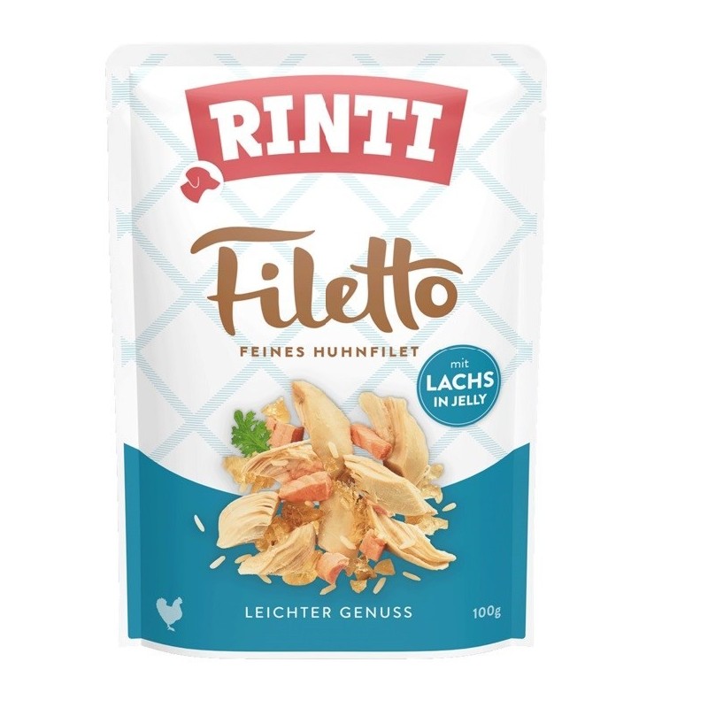 Rinti Filetto kurczak i łosoś w galaretce 100g Rinti Filetto kurczak i łosoś w galaretce 100g