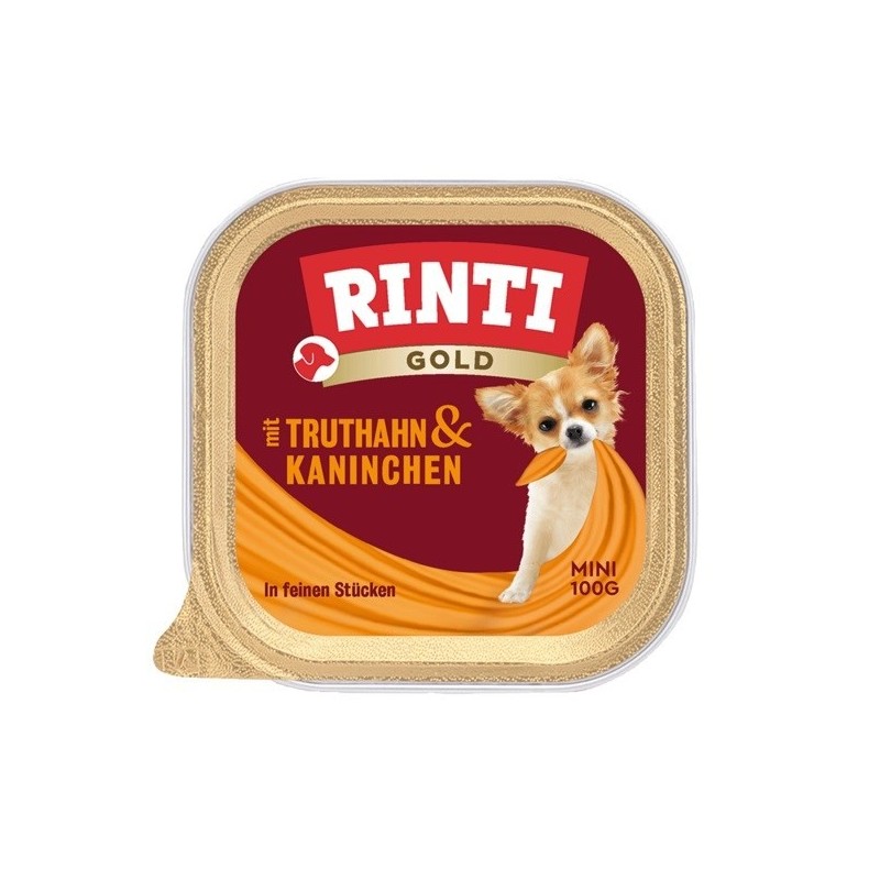 Rinti Gold Mini indyk i królik tacka 100g Rinti Gold Mini indyk i królik tacka 100g
