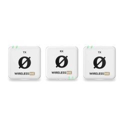 RODE Wireless ME Dual White  - Kompaktowy bezprzewodowy system mikrofonowy z dwoma nadajnikami do nagrywania dwukanałowego