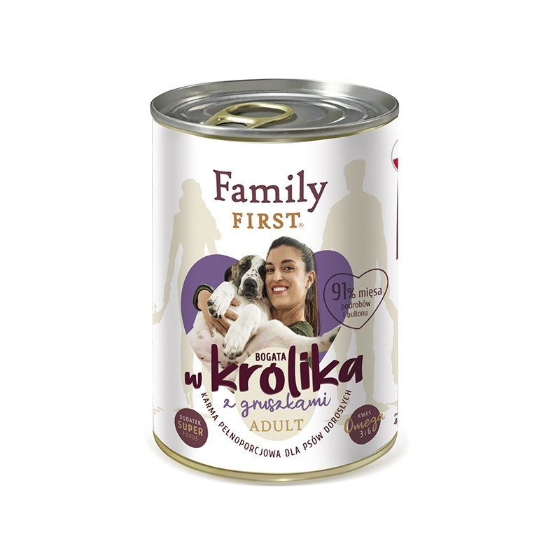FamilyFirst Bogata w królika+gruszka adult 400g FamilyFirst Bogata w królika+gruszka adult 400g
