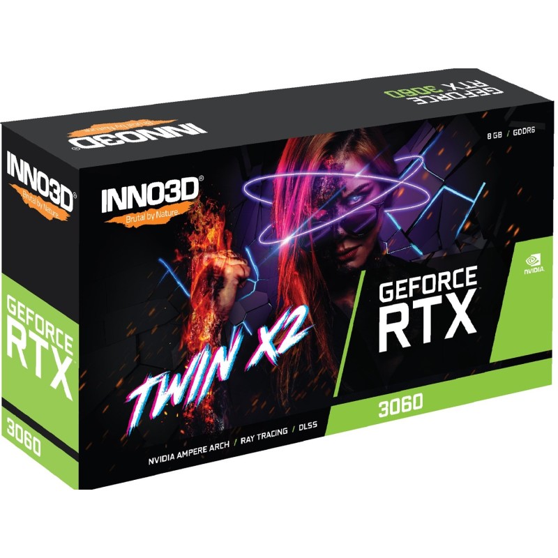 Karta graficzna INNO3D GeForce RTX 3060 TWIN X2 8GB GDDR6 Karta graficzna INNO3D GeForce RTX 3060 TWIN X2 8GB GDDR6