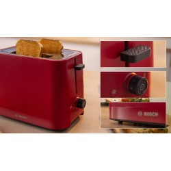 Bosch TAT3M124 toster 2 kaw. 950 W Czerwony