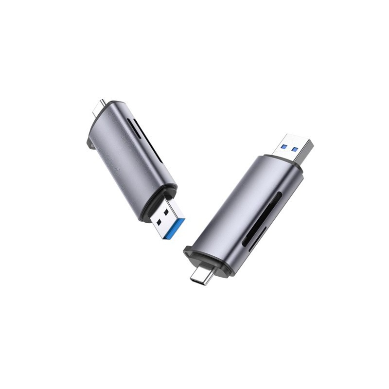 Ugreen czytnik do kart SD/micro SD na USB-A 3.0/USB-C 3.0 CM185 (szary)