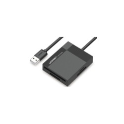 Ugreen czytnik kart pamięci SD/microSD / CF/MS z kablem USB 3.0 1m CR125 (czarny)