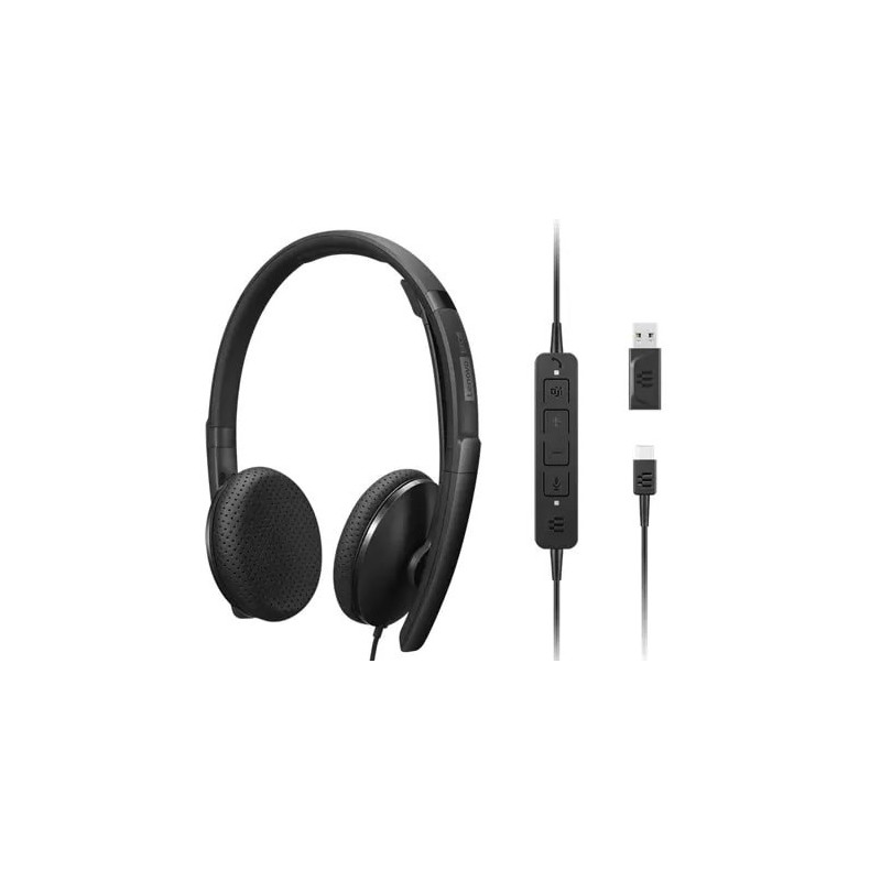 Lenovo 4XD1M45626 słuchawki/zestaw słuchawkowy Przewodowa Opaska na głowę USB Type-C Czarny Lenovo 4XD1M45626 słuchawki/zestaw słuchawkowy Przewodowa Opaska na głowę USB Type-C Czarny