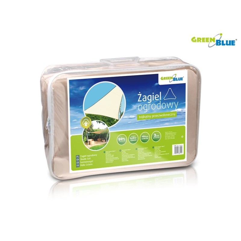 Żagiel ogrodowy zacieniacz UV poliester 5m trójkąt GreenBlue GB502 kremowy Żagiel ogrodowy zacieniacz UV poliester 5m trójkąt GreenBlue GB502 kremowy