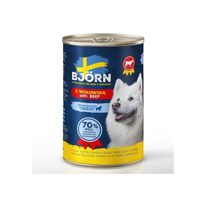 BJORN z wołowiną mokra karma dla psa 400g BJORN z wołowiną mokra karma dla psa 400g