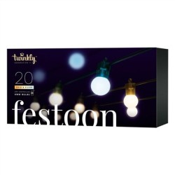 Inteligentne oświetlenie LED Twinkly Festoon 40 AWW (złoto + srebro) żarówki G45, 20m