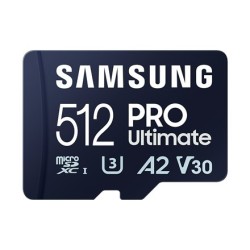 Karta pamięci Samsung MicroSD z czytnikiem kart PRO Ultimate 512 GB Karta pamięci microSDXC Pamięć flash klasy U3, V30, A2
