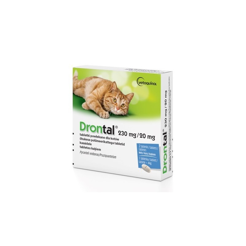 Vetoquinol Drontal tabletki odrobaczające kot 2szt Vetoquinol Drontal tabletki odrobaczające kot 2szt