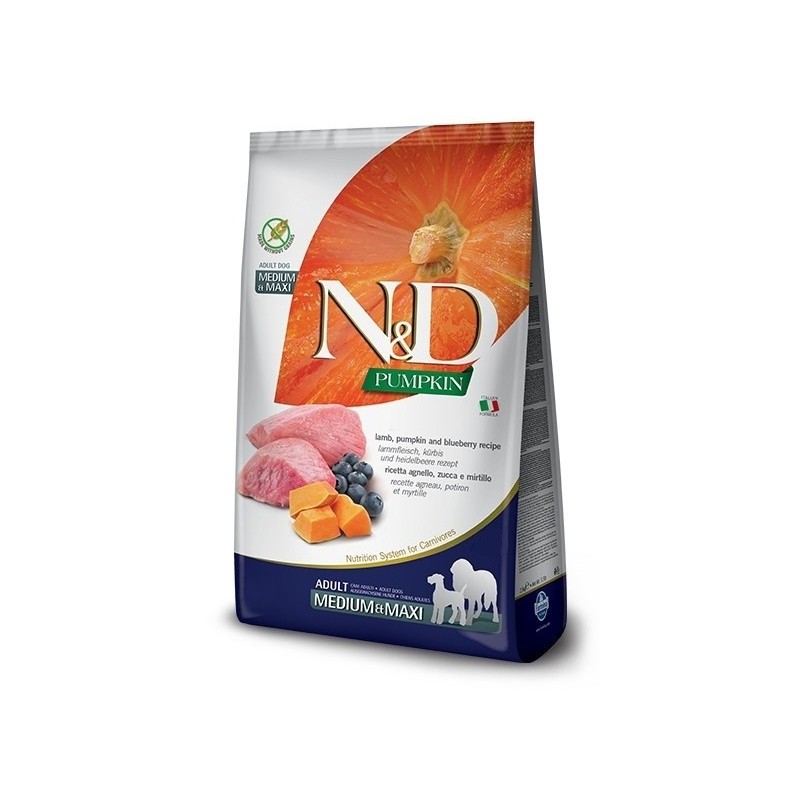 FARMINA N&D Pumpkin Lamb & Blueberry Adult Medium & Maxi - sucha karma dla psa - 12kg