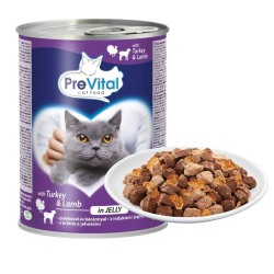 PREVITAL - Z jagnięciną i indykiem w galaretce - Pełnoporcjowa karma dla dorosłych kotów - 0.415g