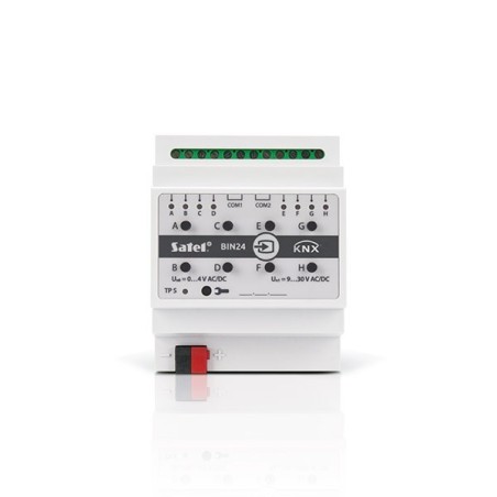 Satel KNX-BIN24 inteligentny dom - sterownik Montaż na szynie DIN 8 kan.
